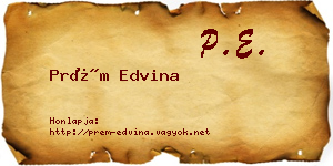 Prém Edvina névjegykártya